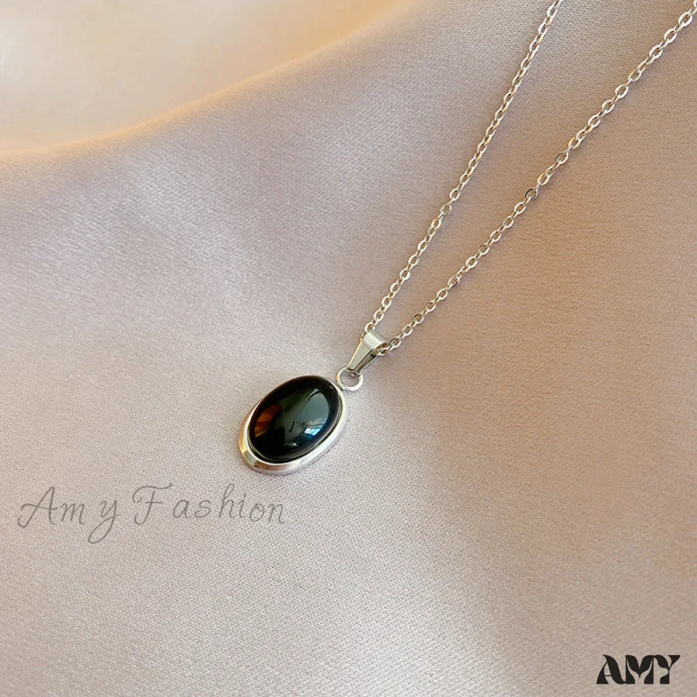 Simple Fashion Opal Stone 18K Gold Necklace - Image 11