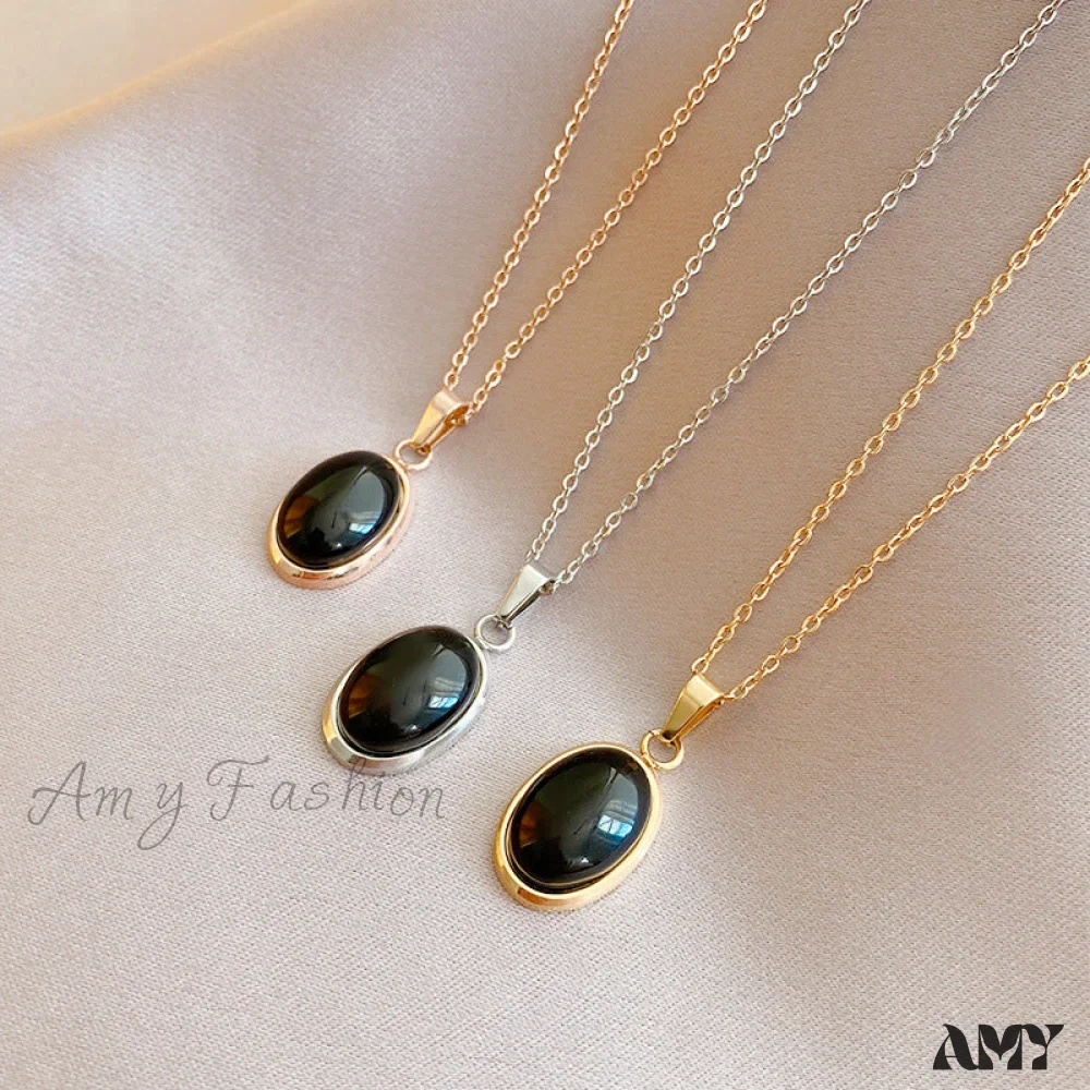 Simple Fashion Opal Stone 18K Gold Necklace - Image 2