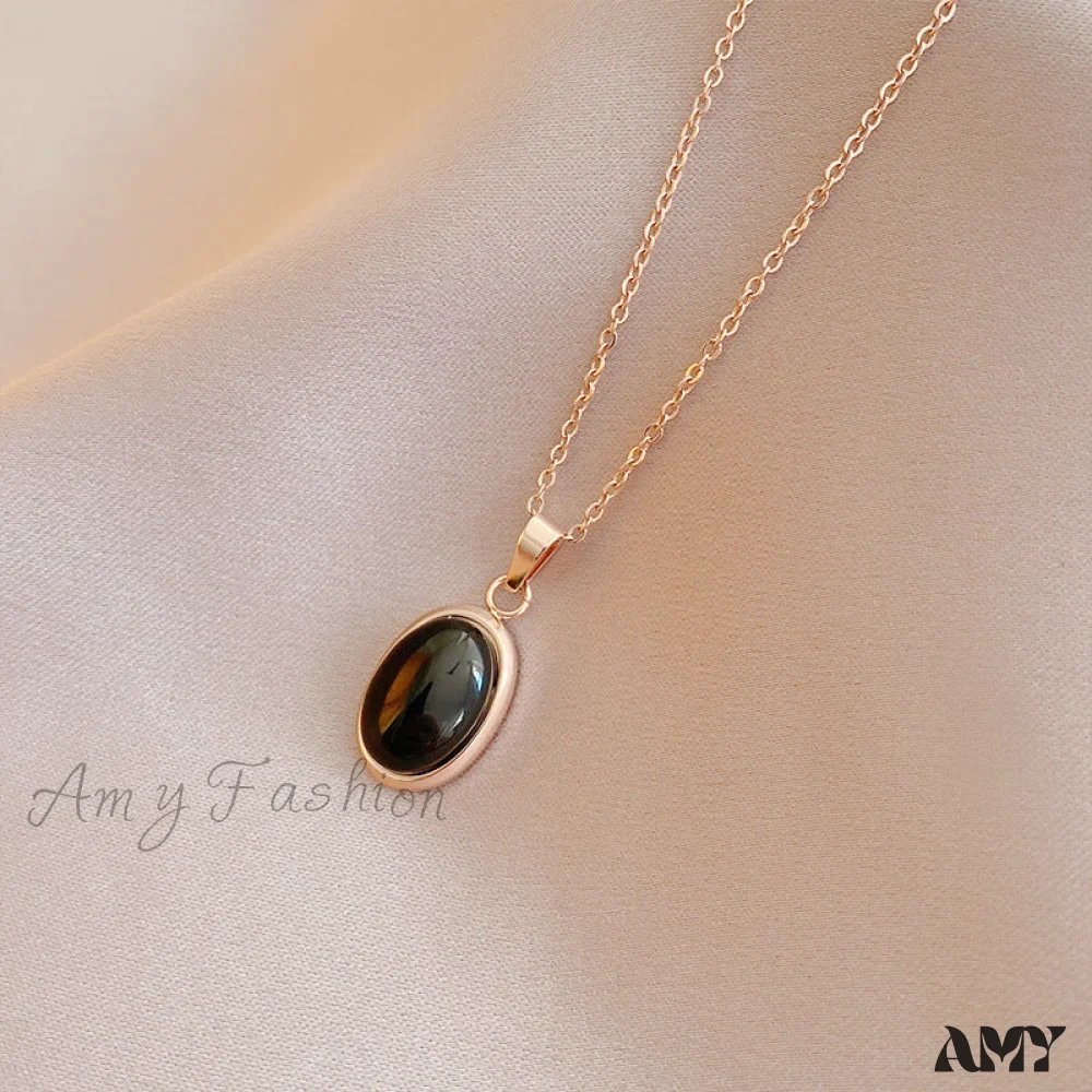 Simple Fashion Opal Stone 18K Gold Necklace - Image 7