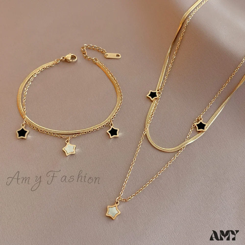 14K Five-pointed Star Shell Pendant Necklaces