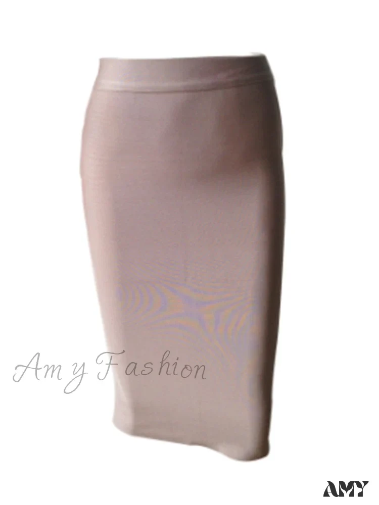 Amy Fashion - Solid Color Sexy Bodycon Party Bandage Skirt - Image 3