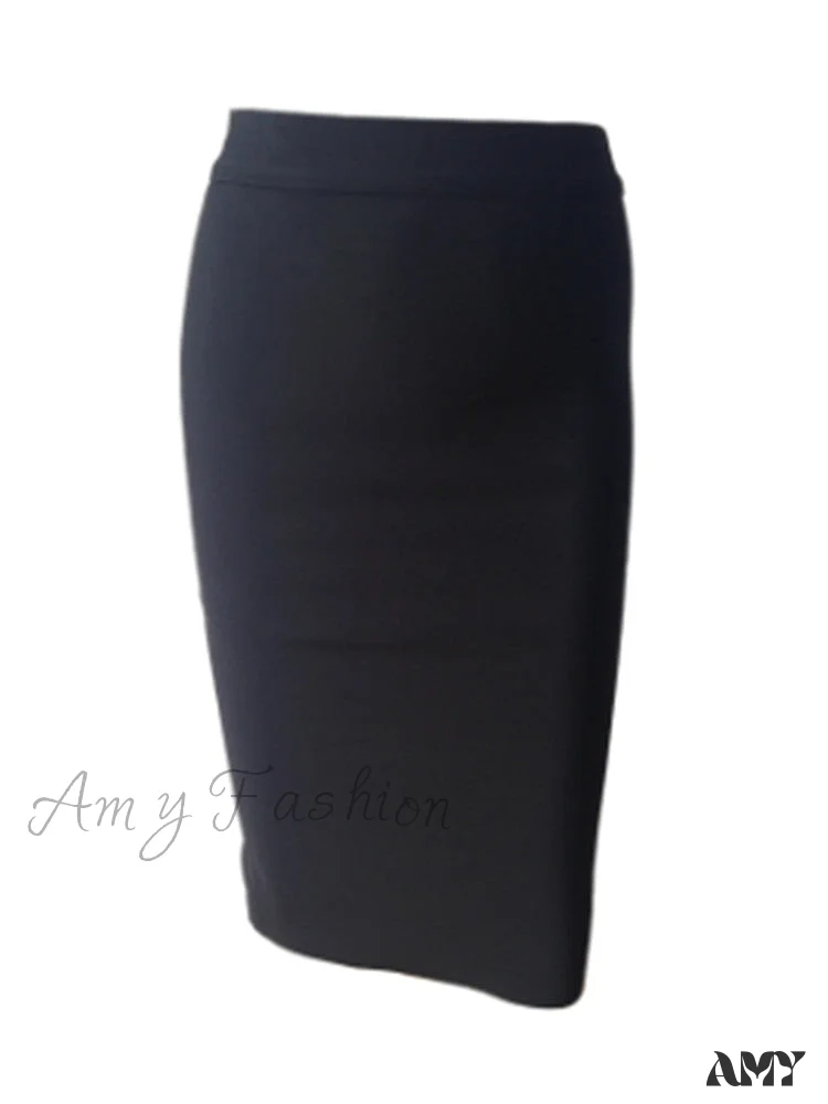 Amy Fashion - Solid Color Sexy Bodycon Party Bandage Skirt - Image 6
