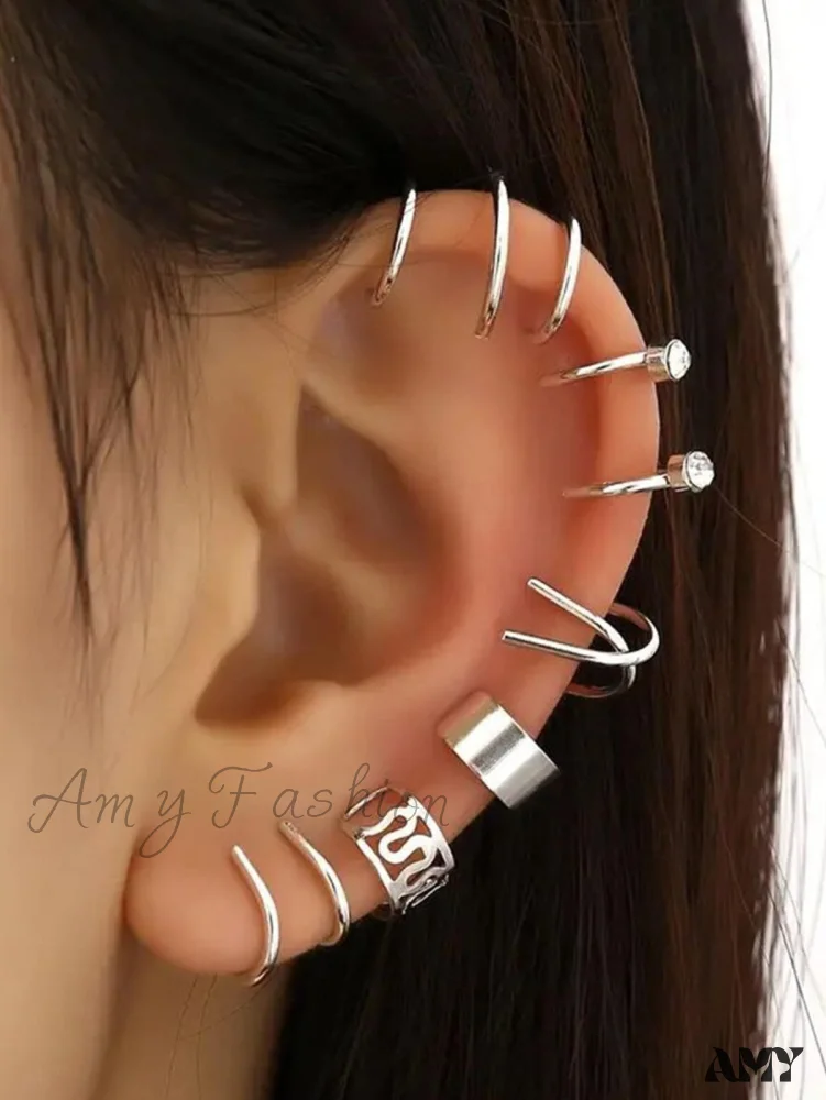 Amy Fashion - 12pcs Ear Cuff Cartilage Clip On Earrings - Image 4