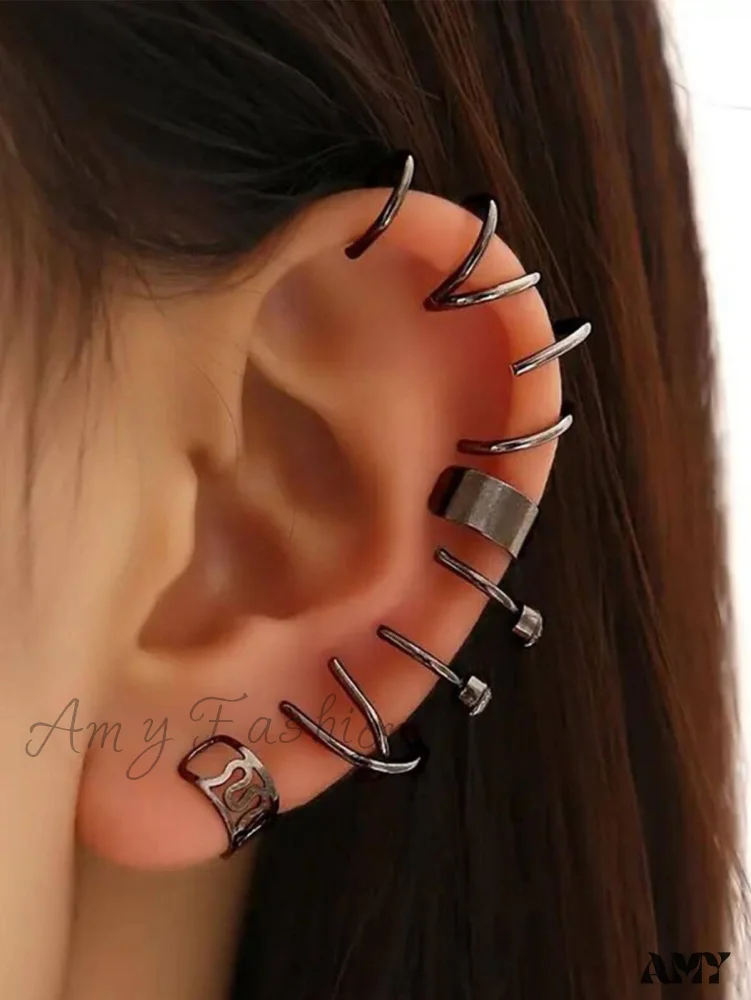 Amy Fashion - 12pcs Ear Cuff Cartilage Clip On Earrings - Image 5