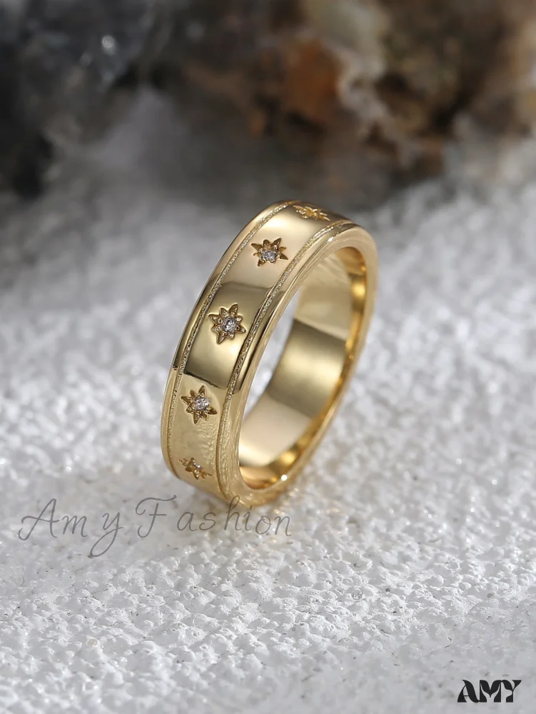Amy Fashion - 1pc Cubic Zirconia Decor Ring