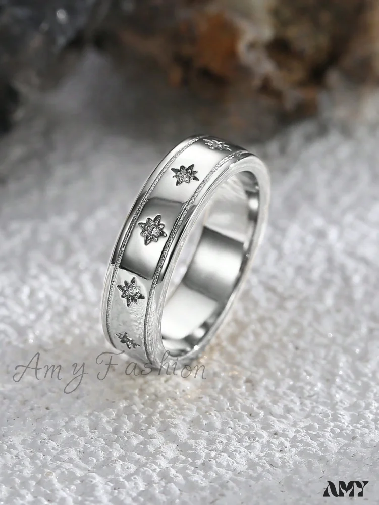 Amy Fashion - 1pc Cubic Zirconia Decor Ring - Image 4