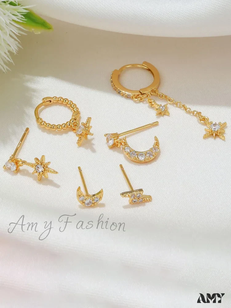 Amy Fashion - 1set Women's Golden Fashionable Single Earrings - Image 11