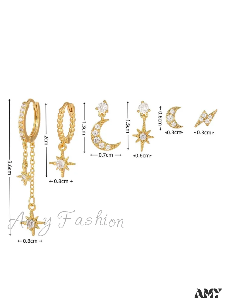 Amy Fashion - 1set Women's Golden Fashionable Single Earrings - Image 4