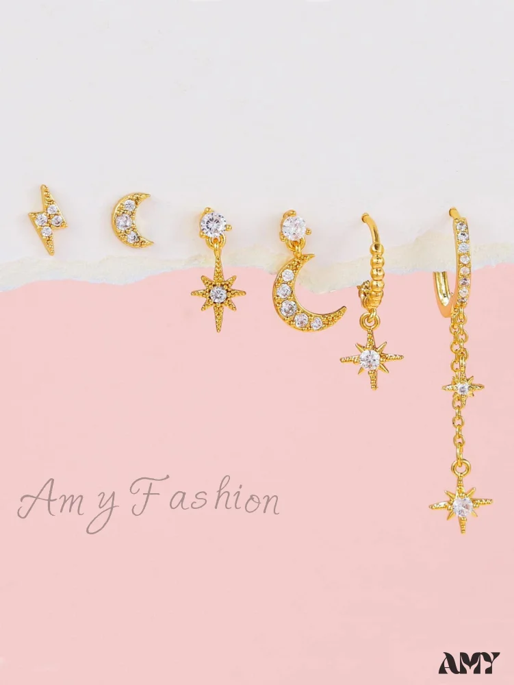 Amy Fashion - 1set Women's Golden Fashionable Single Earrings - Image 7