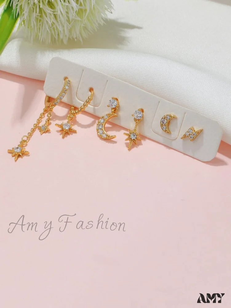 Amy Fashion - 1set Women's Golden Fashionable Single Earrings - Image 8