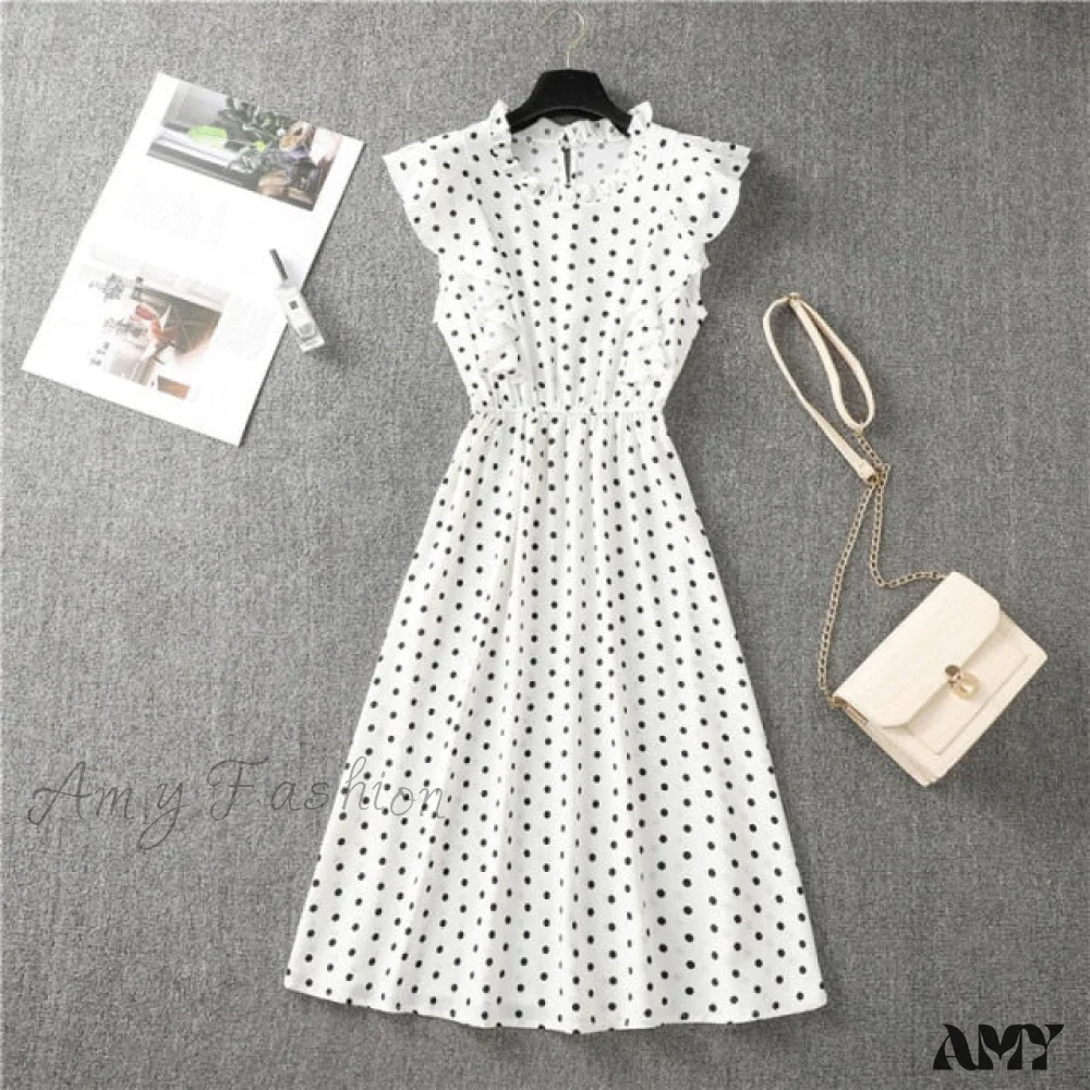 Amy Fashion - Butterfly Sleeve Ruffles Medium Long Vacation Dress - Image 14