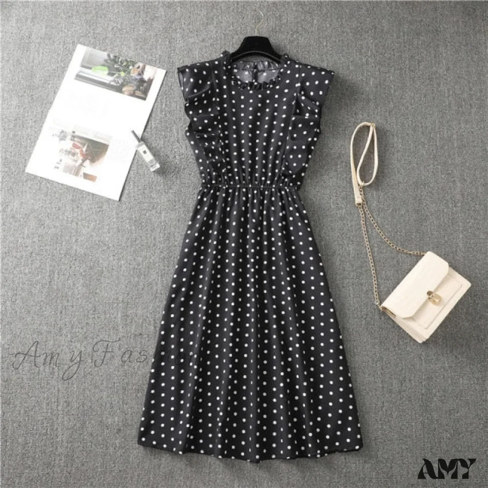 Amy Fashion - Butterfly Sleeve Ruffles Medium Long Vacation Dress - Image 18