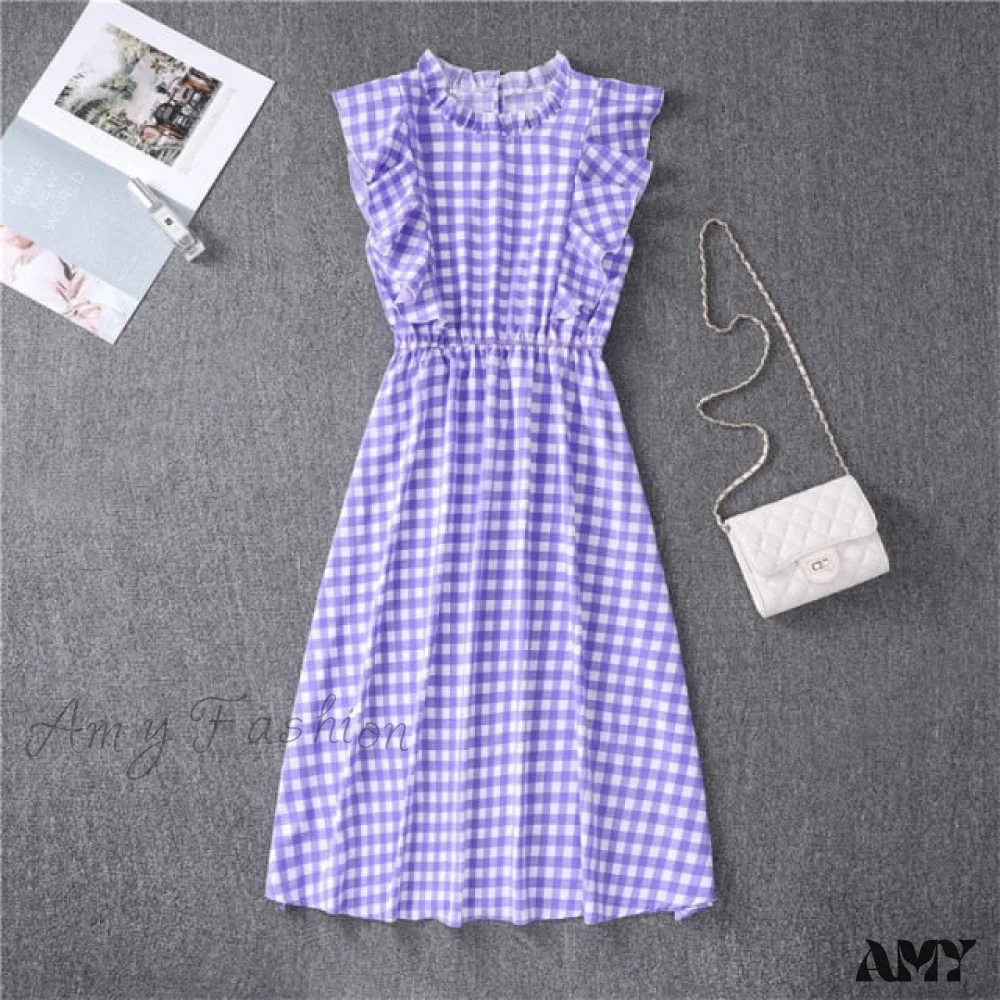 Amy Fashion - Butterfly Sleeve Ruffles Medium Long Vacation Dress - Image 19