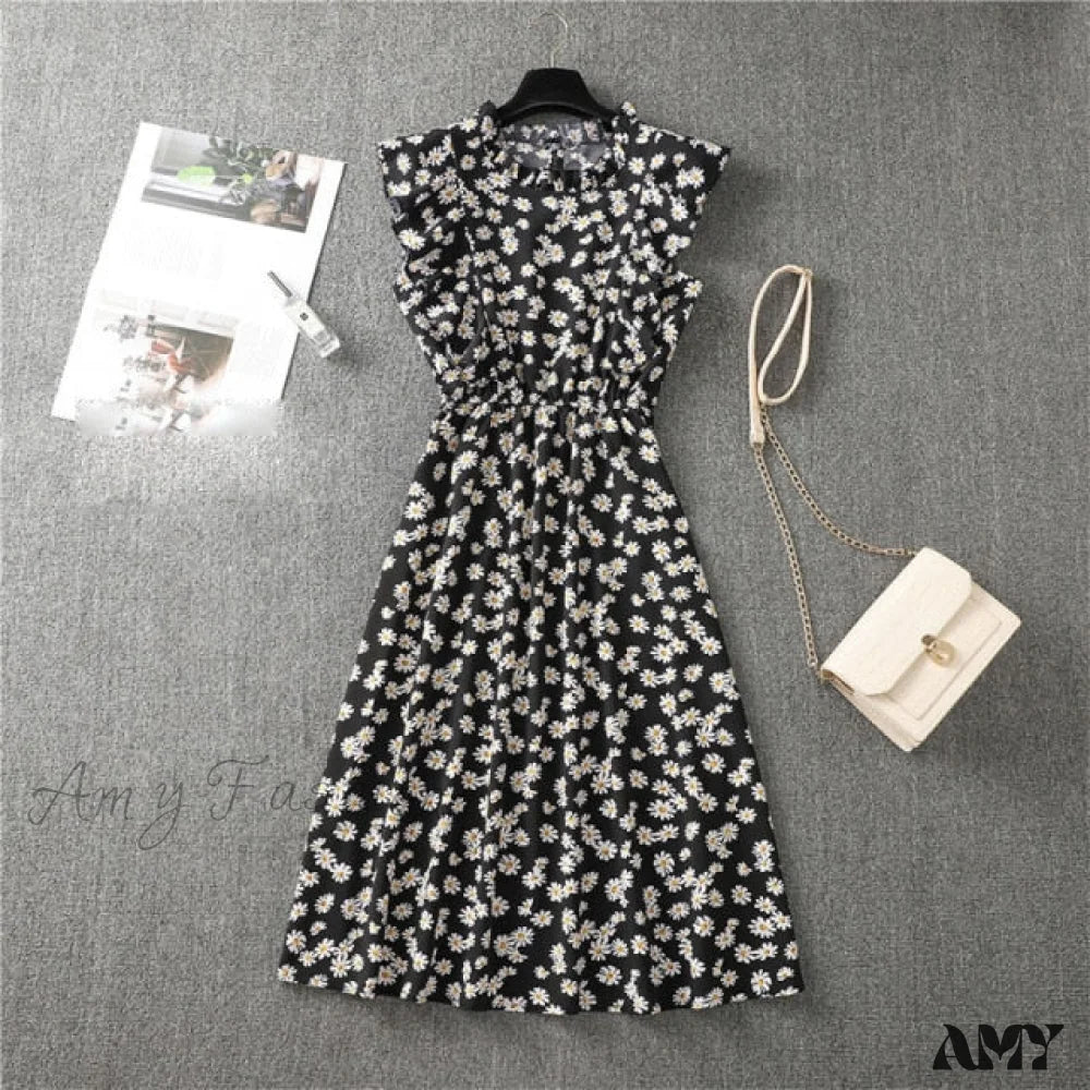 Amy Fashion - Butterfly Sleeve Ruffles Medium Long Vacation Dress - Image 20