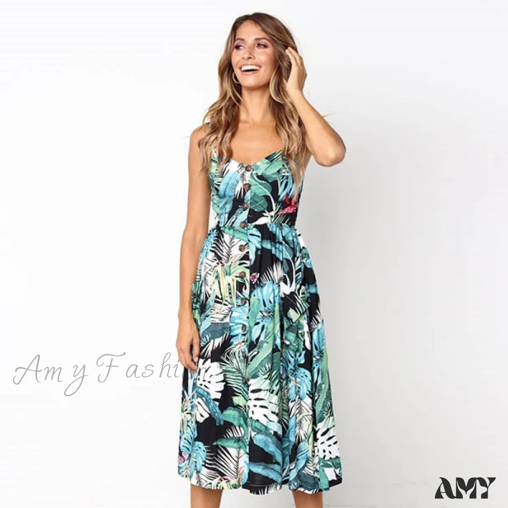 Amy Fashion - Cute Holiday Long Floral Print Midi Dresses - Image 15