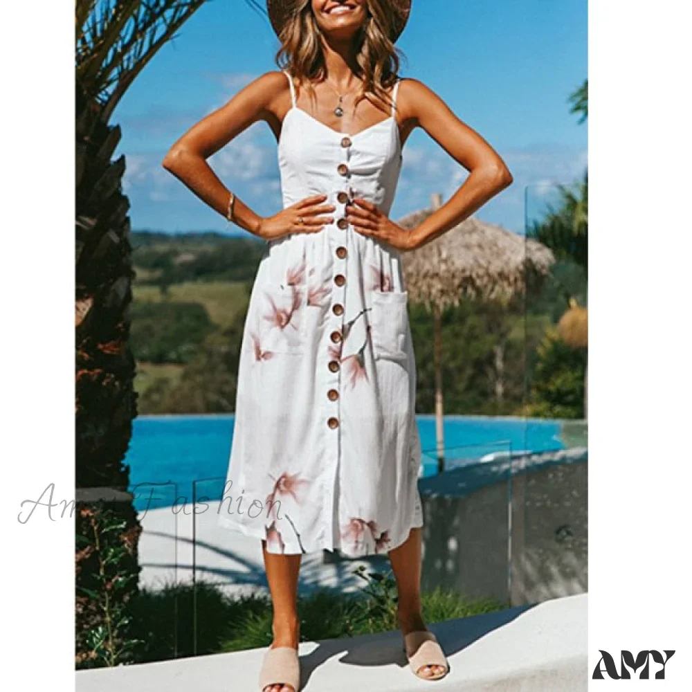 Amy Fashion - Cute Holiday Long Floral Print Midi Dresses - Image 22
