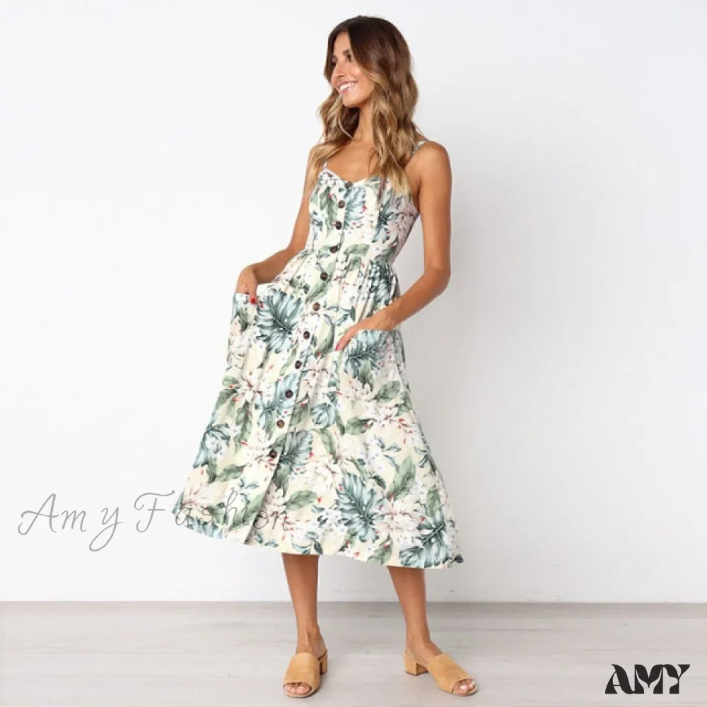 Amy Fashion - Cute Holiday Long Floral Print Midi Dresses - Image 5