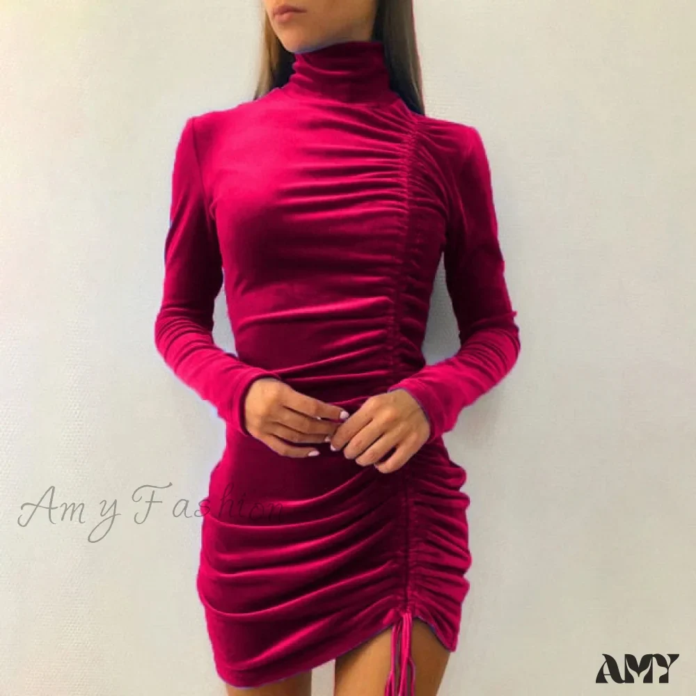 Amy Fashion - Party Velvet Mini Dress - Image 5