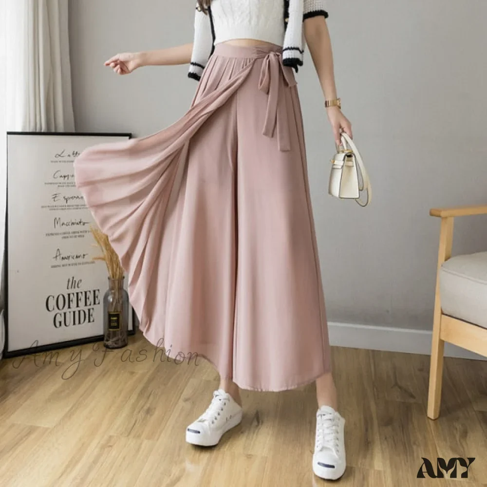 Amy Fashion - Pleated Chiffon Plus Size High Waist Skirt - Image 3