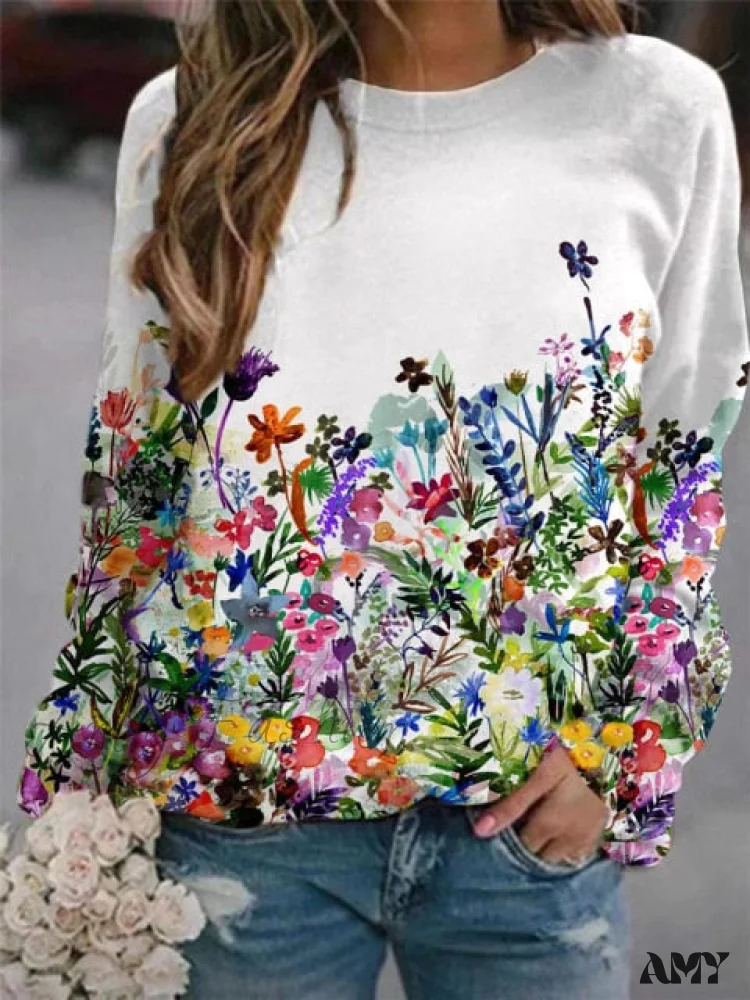 Amy Fashion - Women's Flower Print Top - Image 2