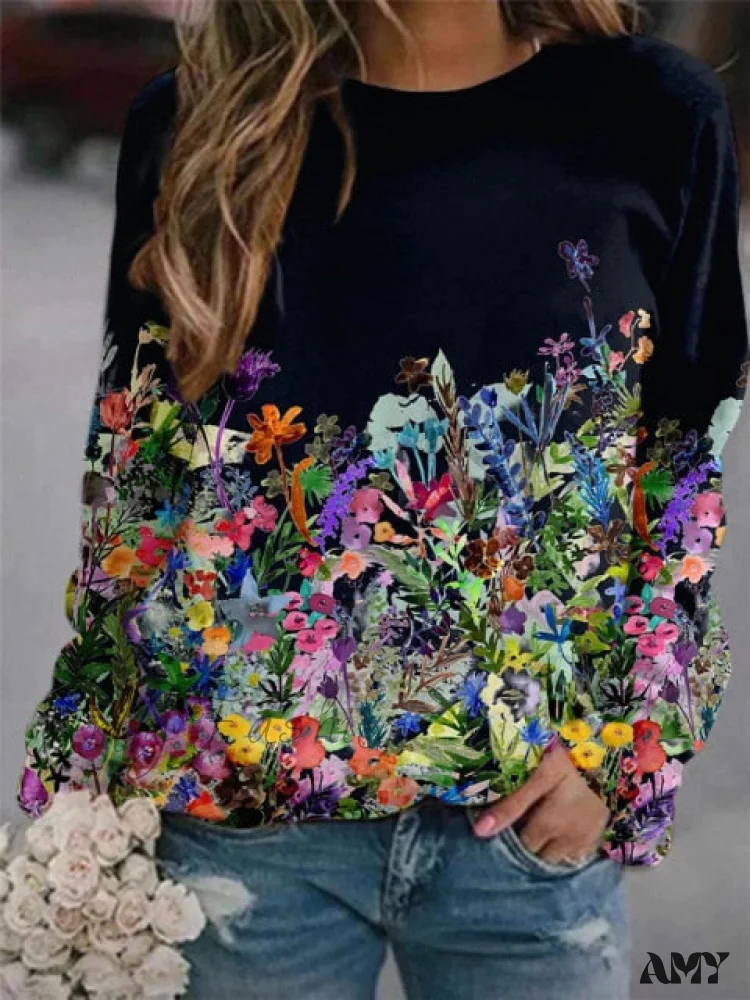 Amy Fashion - Women's Flower Print Top - Image 4