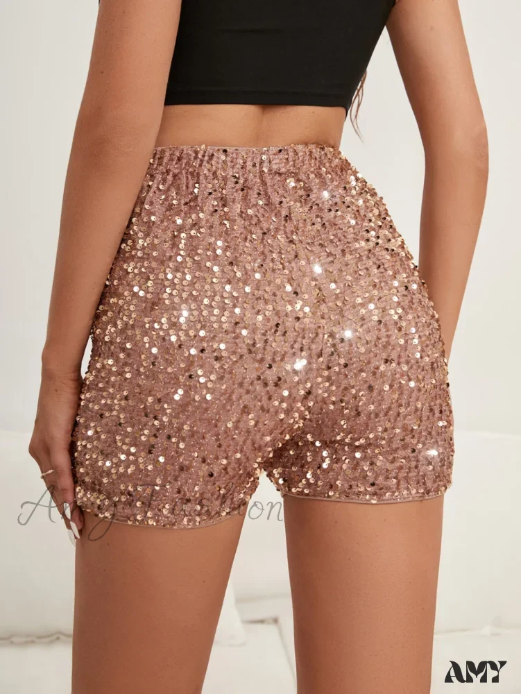 Amy Fashion - High Waist Bling Metallic Sexy Shorts - Image 11