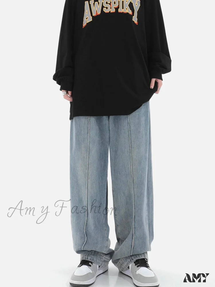 Amy Fashion - Fashion Loose All-match Wide Jeans - Image 4