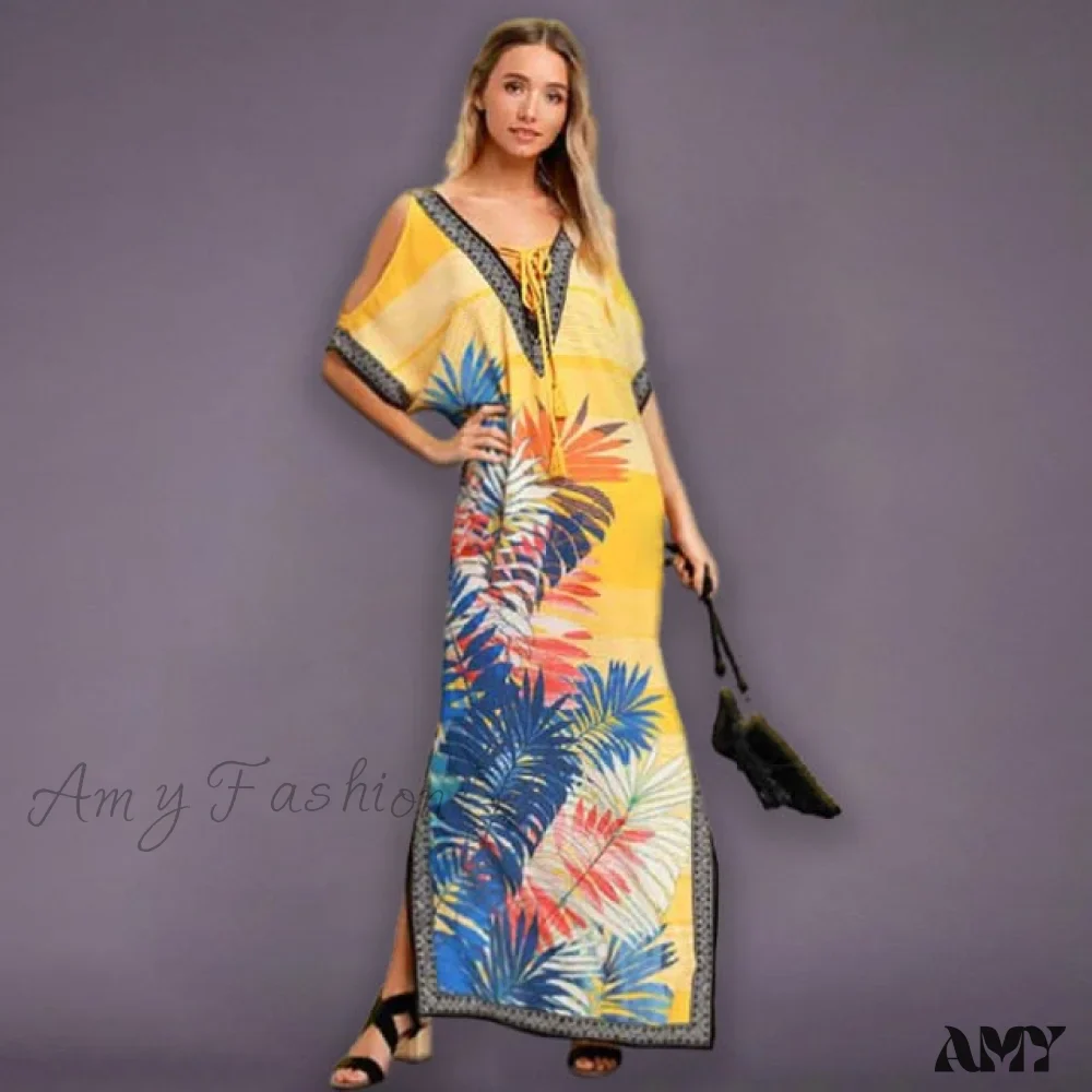 Amy Fashion - Quick-drying Bohemian Printed Loose Beach Dress - Image 5