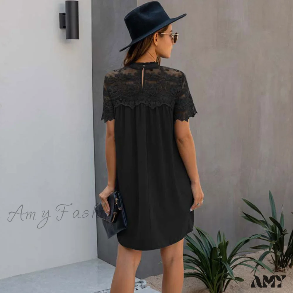 Amy Fashion - Lace  Loose Elegant Midi Dresses - Image 2