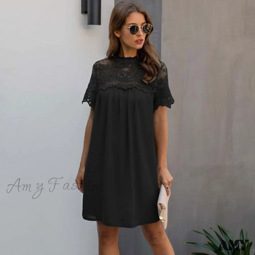 Amy Fashion - Lace  Loose Elegant Midi Dresses - Image 3
