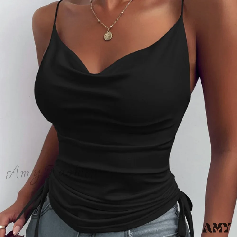 Amy Fashion - New Sexy Strap Basic Tops - Image 2