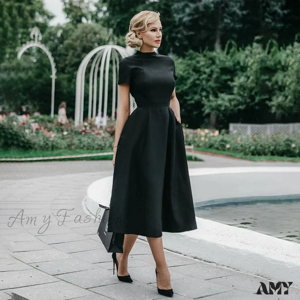 Amy Fashion - Half High Collar High Waist A-Line Dresses Slim Fit Midi Dress - Image 2