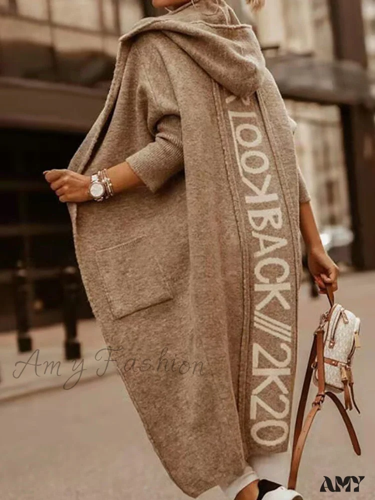 Amy Fashion - Loose Long Knit Cardigan Coats - Image 5