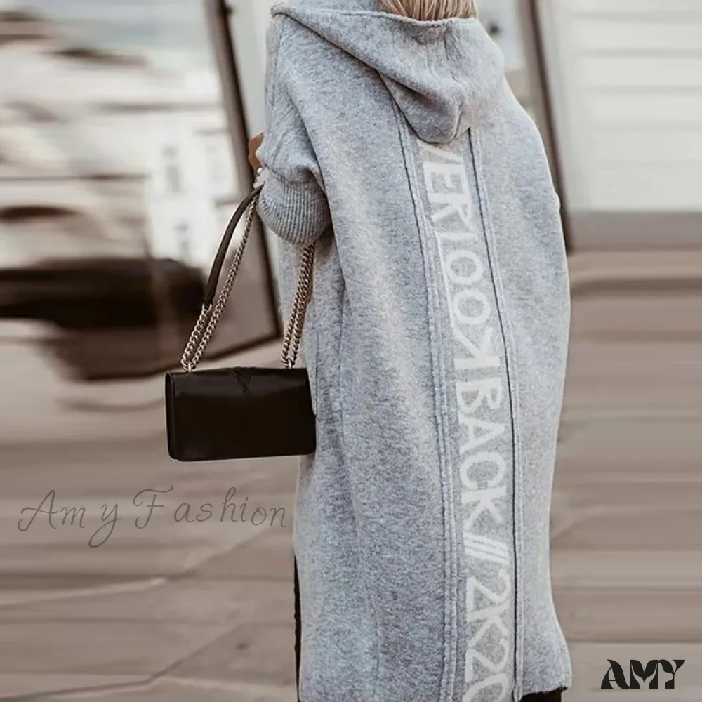Amy Fashion - Loose Long Knit Cardigan Coats - Image 7