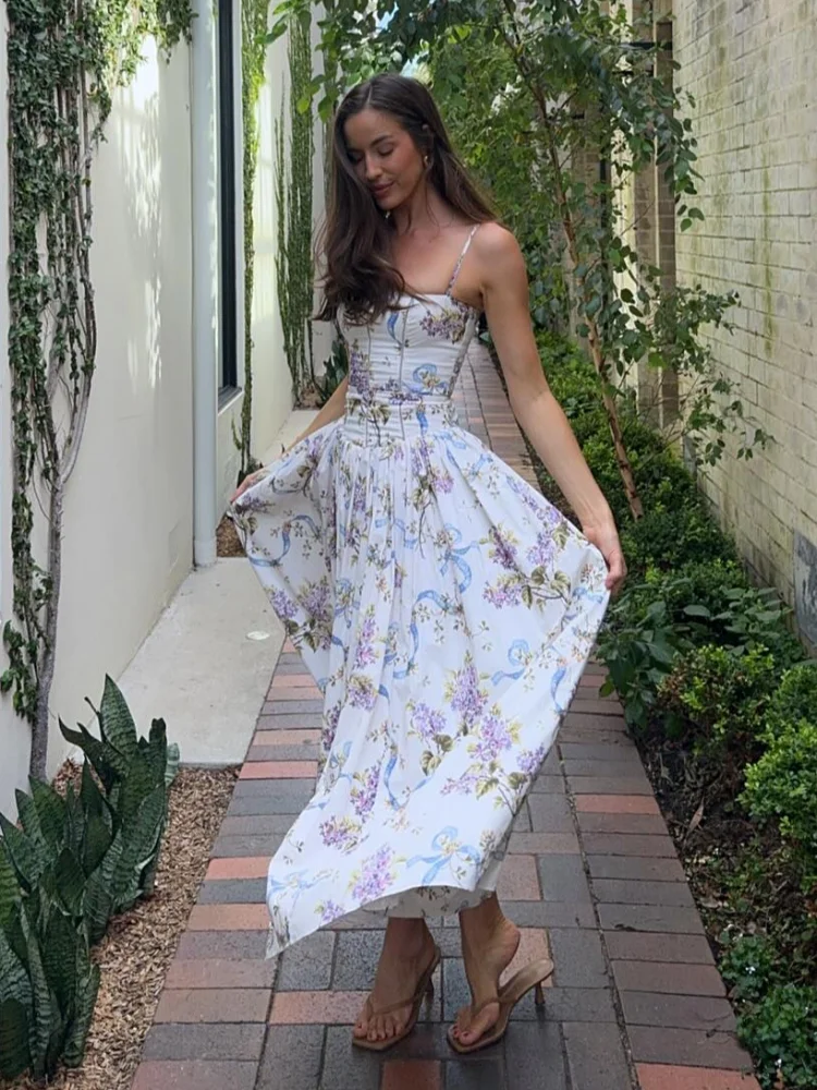 3D Flower Backless Mini Floral Dress - Image 3