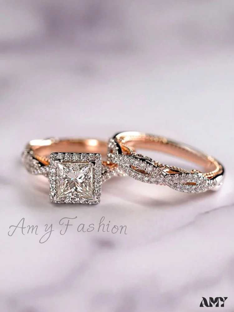 Amy Fashion - 3pcs/set Cubic Zirconia Decor Ring - Image 3