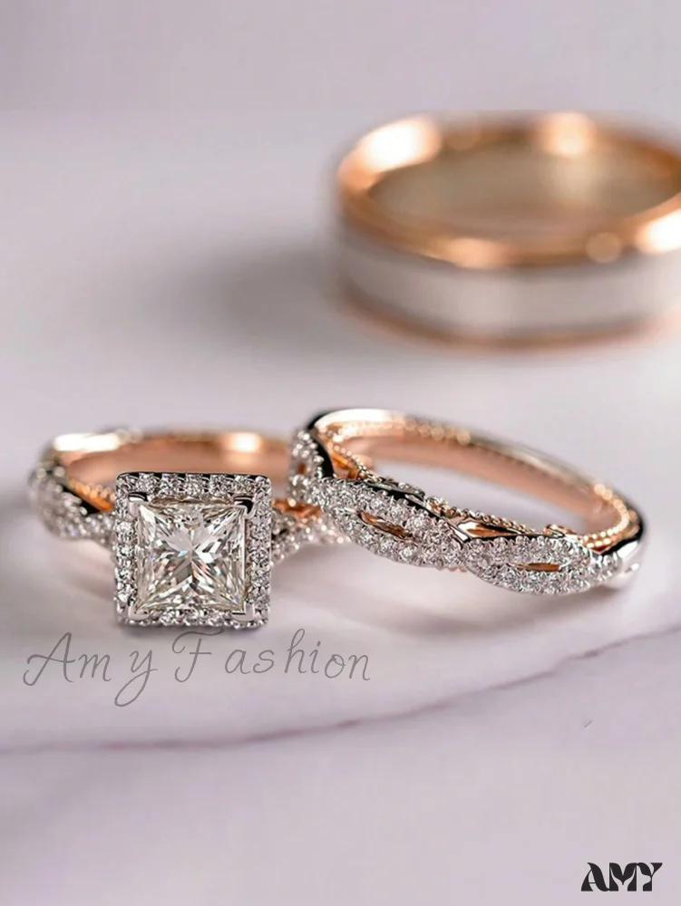 Amy Fashion - 3pcs/set Cubic Zirconia Decor Ring - Image 4