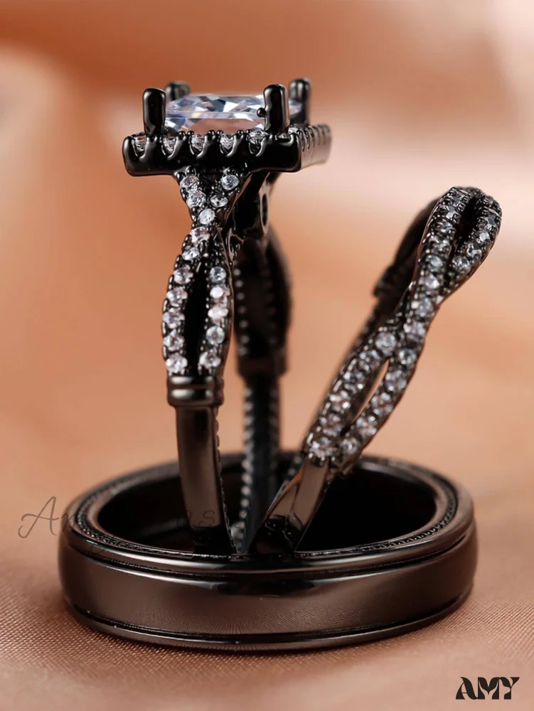 Amy Fashion - 3pcs/set Cubic Zirconia Decor Ring - Image 5