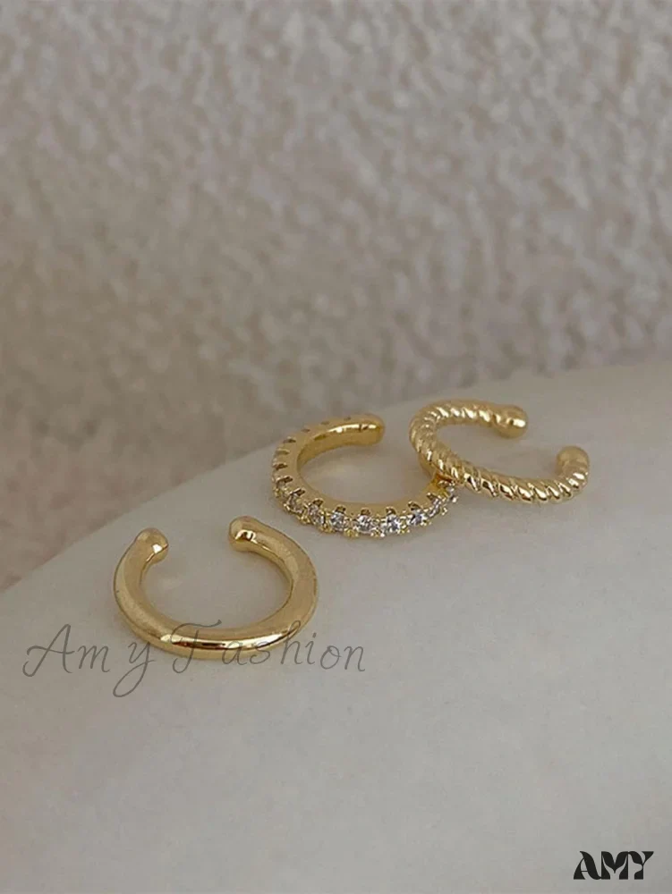 Amy Fashion - 3pcs/set Fashion Zinc Alloy Textured Earrings - Image 3