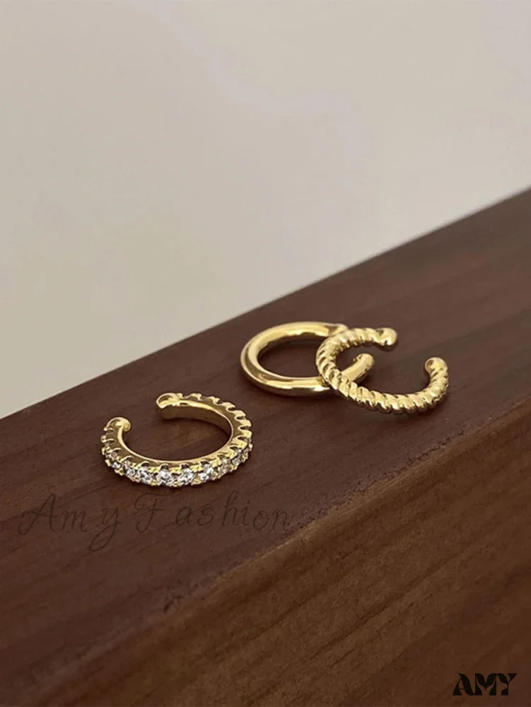 Amy Fashion - 3pcs/set Fashion Zinc Alloy Textured Earrings - Image 4