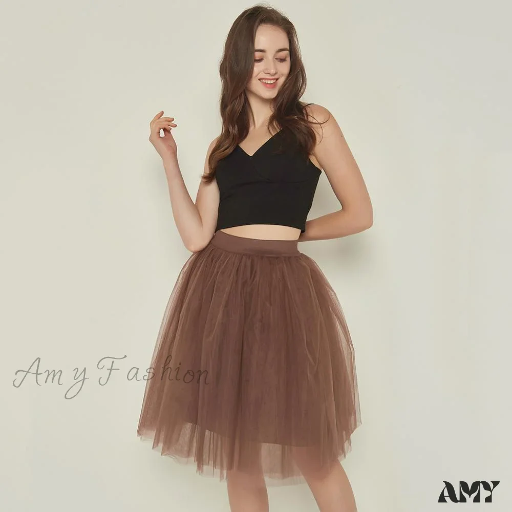 Amy Fashion - Princess Midi Tulle Skirt - Image 21