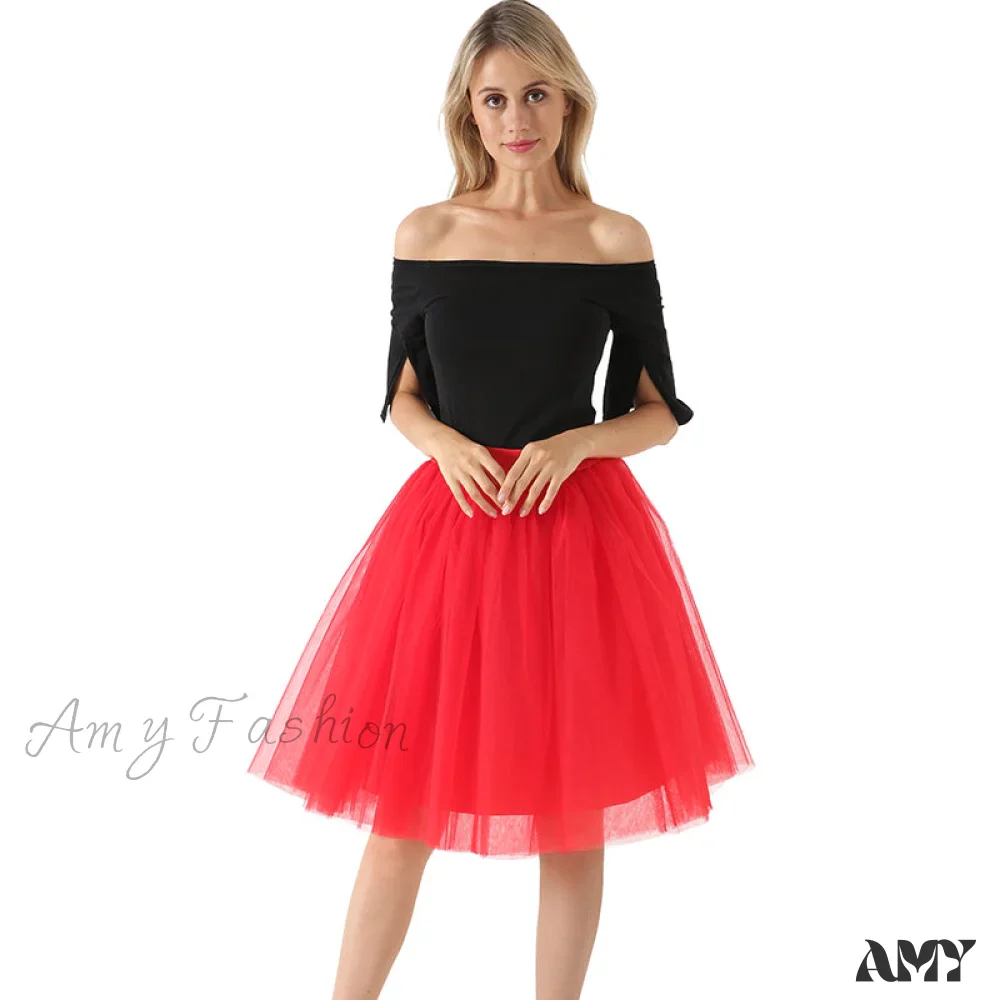 Amy Fashion - Princess Midi Tulle Skirt - Image 22