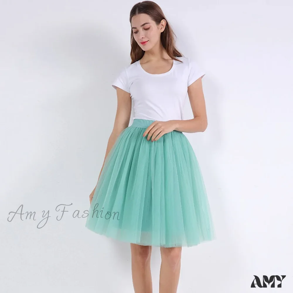 Amy Fashion - Princess Midi Tulle Skirt - Image 23