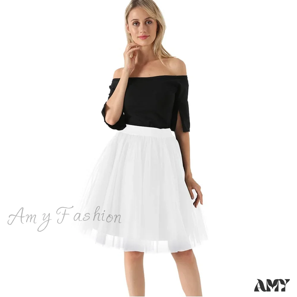 Amy Fashion - Princess Midi Tulle Skirt - Image 24