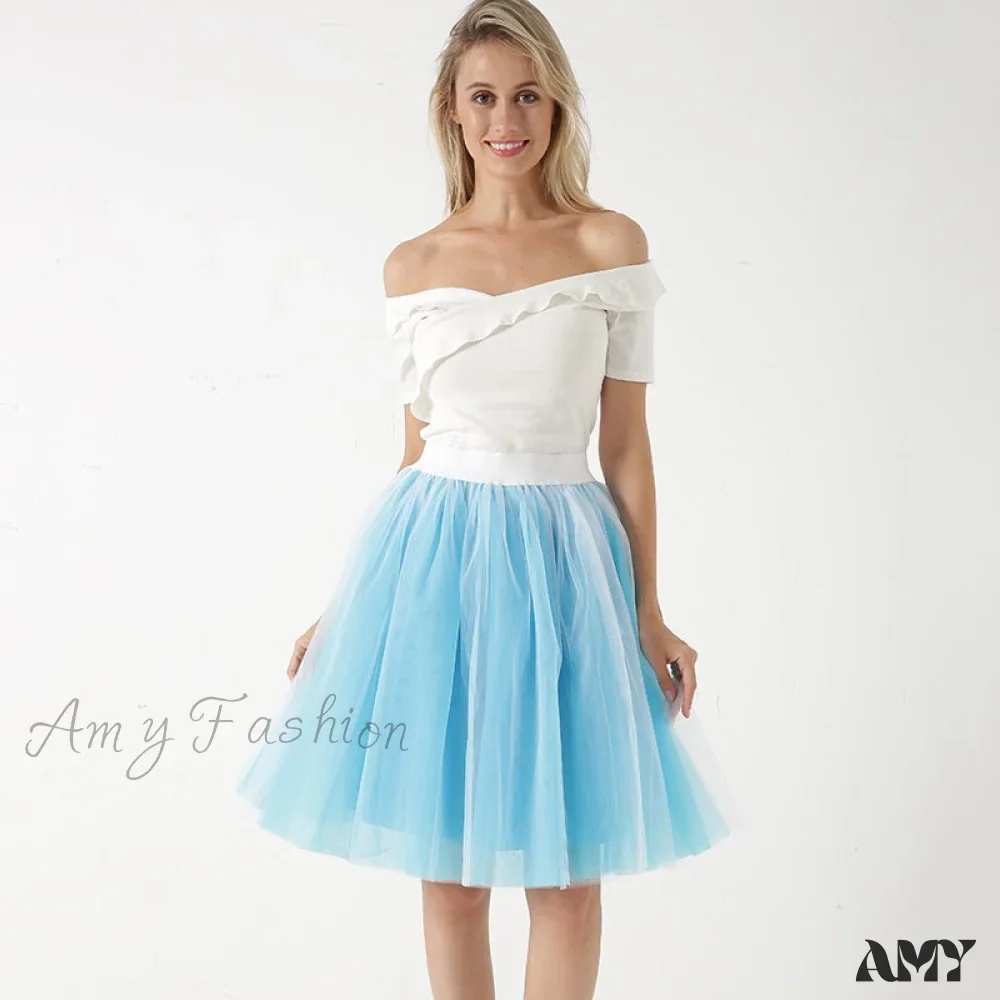 Amy Fashion - Princess Midi Tulle Skirt - Image 25