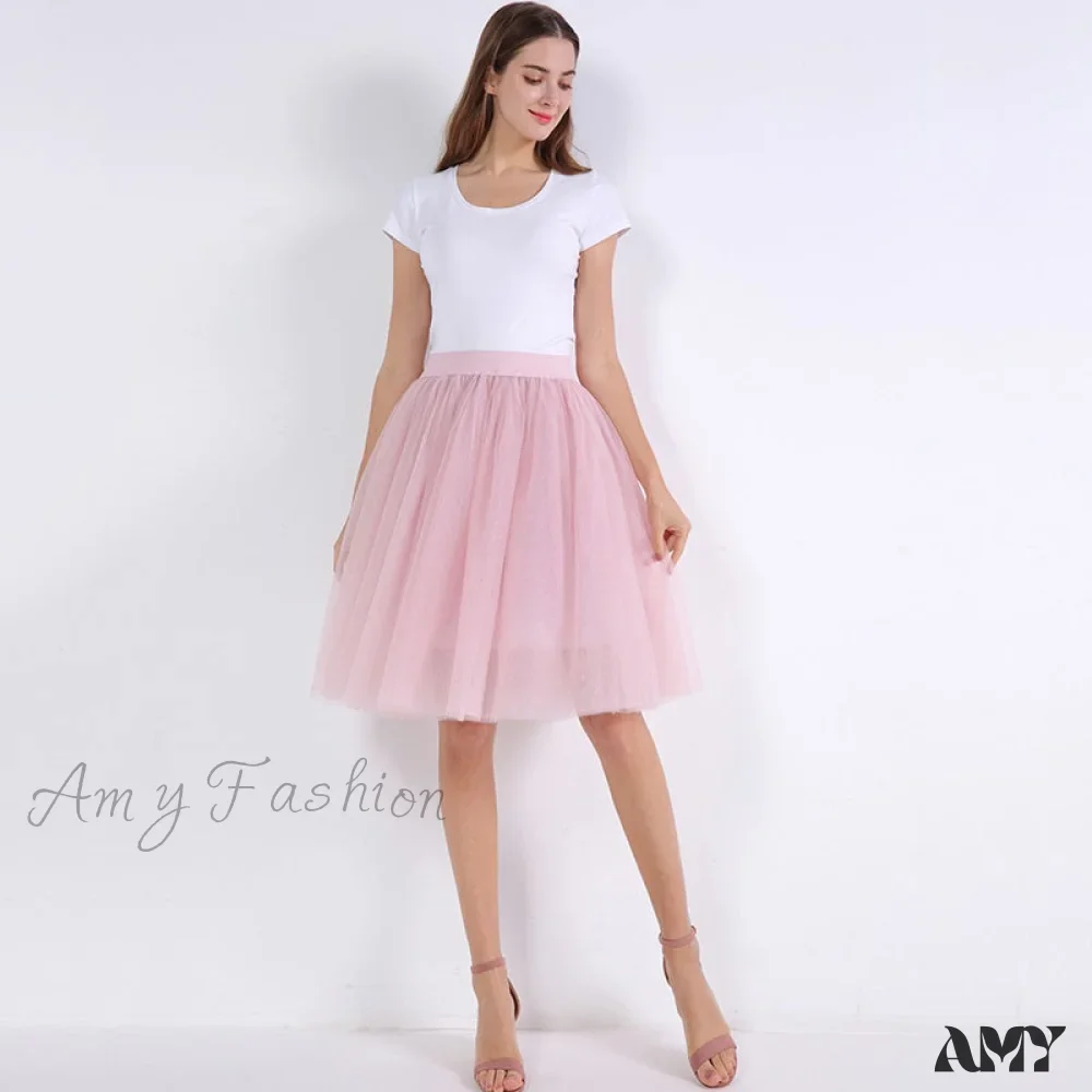 Amy Fashion - Princess Midi Tulle Skirt - Image 26