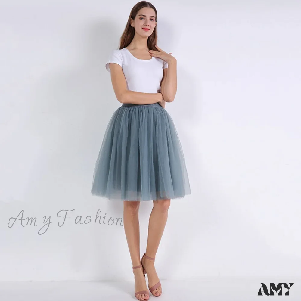 Amy Fashion - Princess Midi Tulle Skirt - Image 28