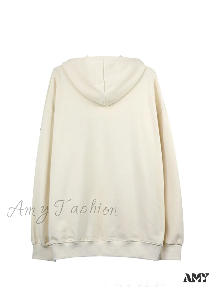 Amy Fashion - Letter Print Oversize Streetwear Hoody Pullover - Image 4