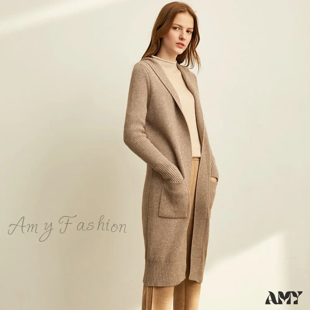 Amy Fashion - Women Fashion New Loose Hat Long Knitted Female Cardigan - Image 6