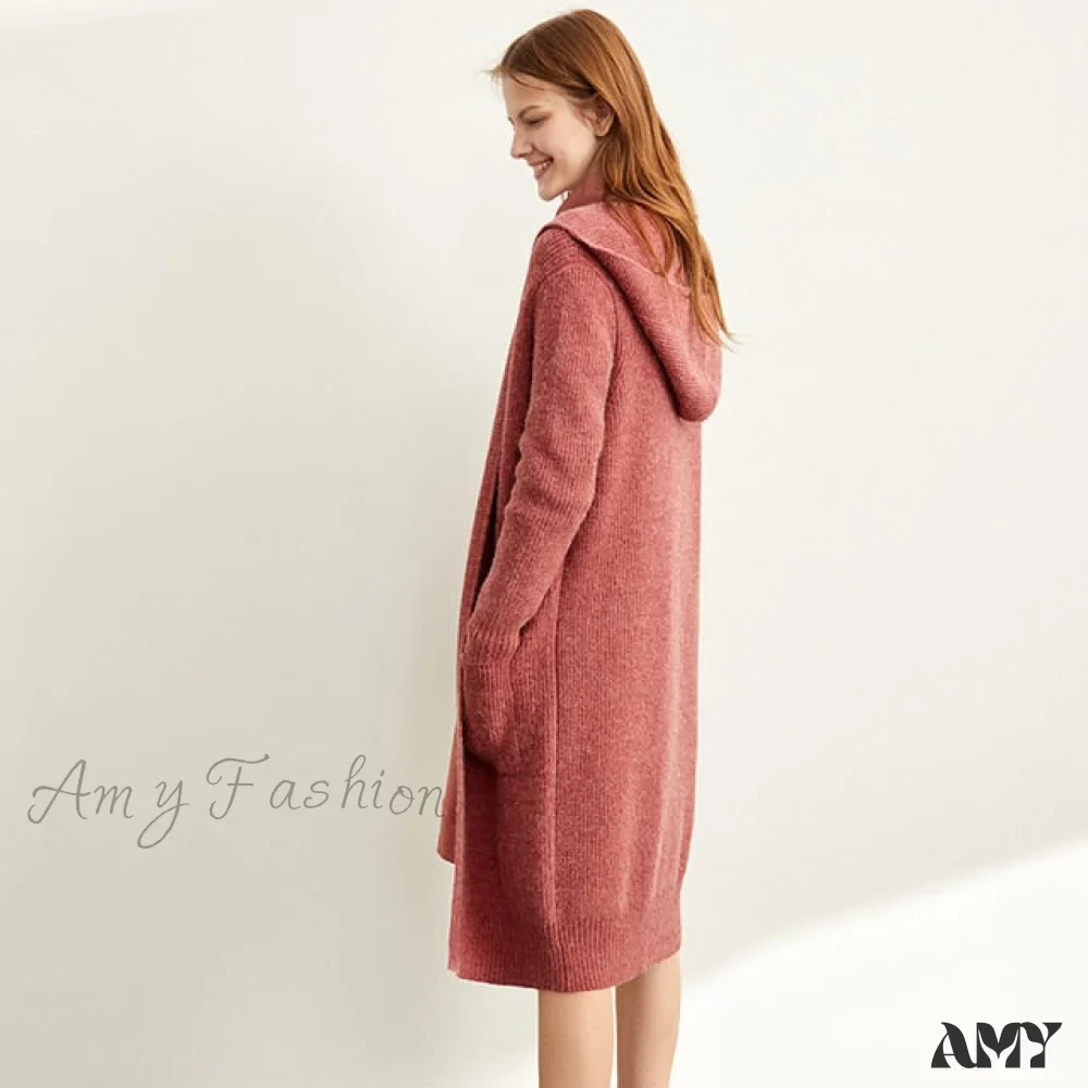 Amy Fashion - Women Fashion New Loose Hat Long Knitted Female Cardigan - Image 7